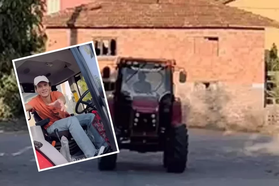 Edis konseri fırsat bildi köyüne gidip traktörle gezdi