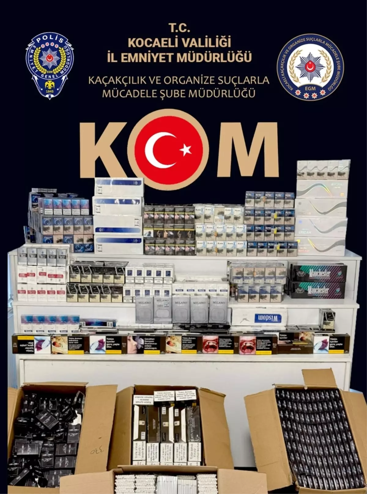 İzmit'te Kaçak Sigara Ticareti Gün Yüzüne Çıkarıldı