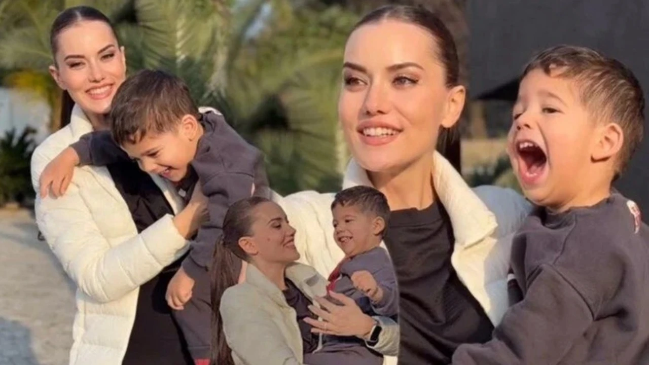 Fahriye Evcen'den küçük oğlu Kerem ile yeni pozlar