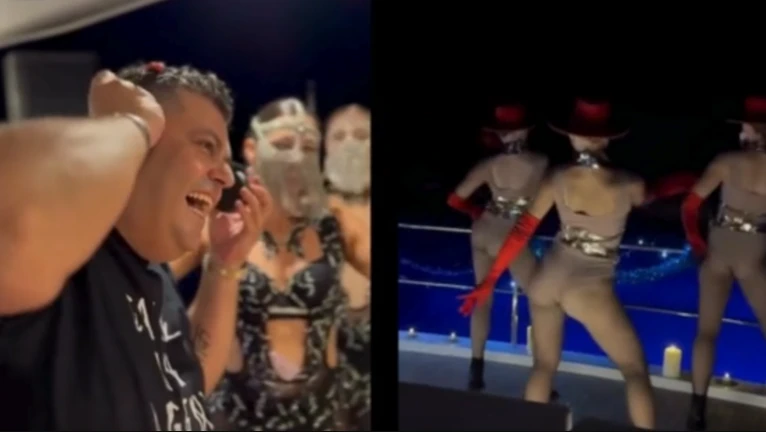 Baran Aras'tan boşanma sonrası dansözlü kutlama