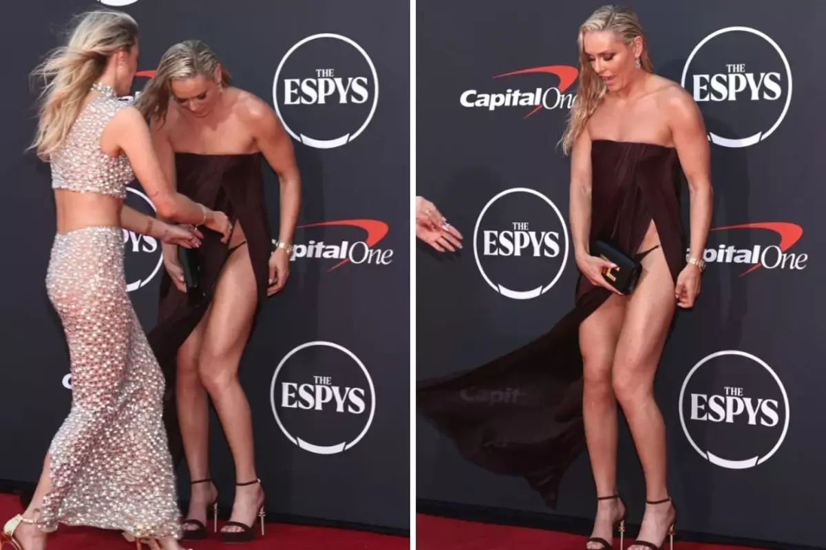 Rüzgarın Kurbanı Oldu: Lindsey Vonn Kırmızı Halıda Talihsiz Anlar Yaşadı