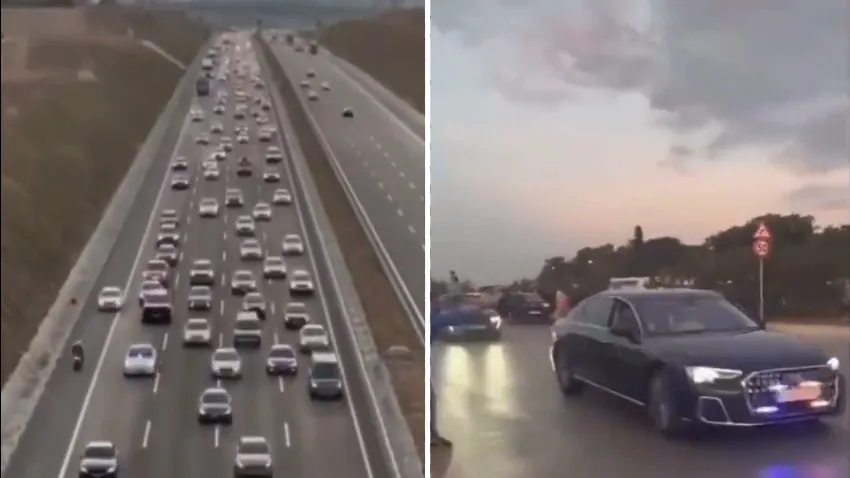 Menzil şeyhinden lüks araçlarla çakar şov!