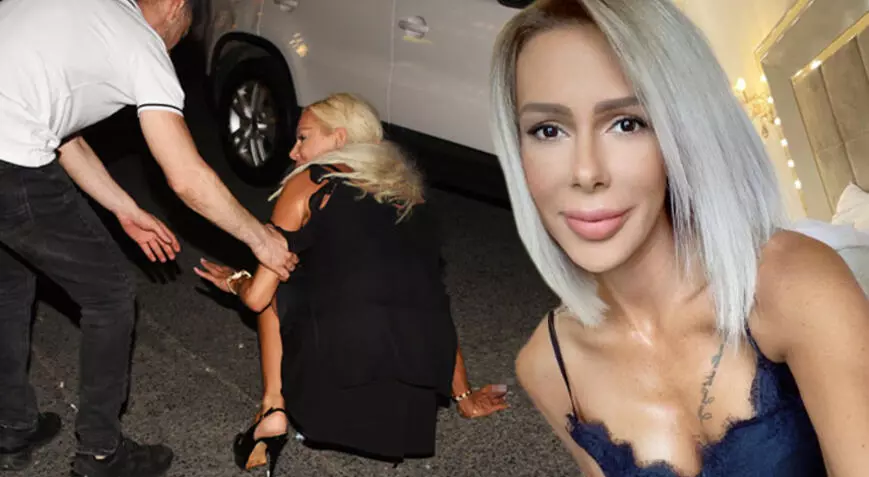 Hande Demir Alkolü fazla kaçırınca yere kapaklandı