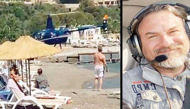 Halk plajına inen helikopterin sahibi Temel Akçay konuştu