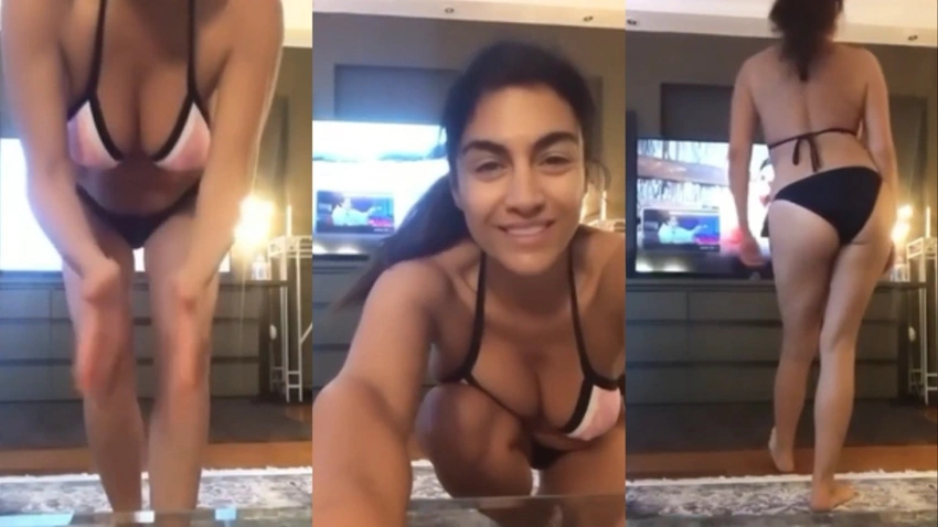 Tuğba Ekinci bikinisiyle kalça dansı yaptı