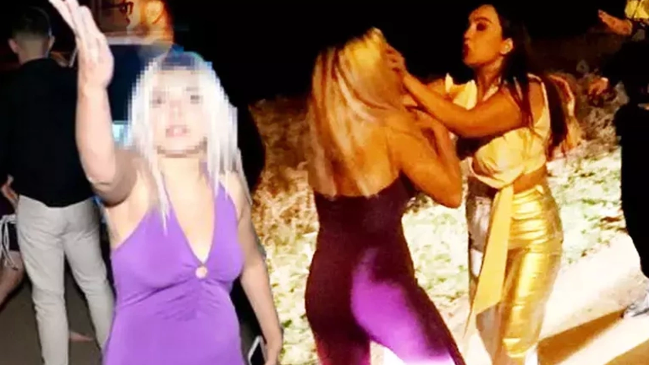 Dereye yuvarlanan araçtan çıkan kadınlar, ortalığı birbirine kattı