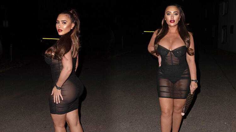 Lauren Goodger'ın dikkat çeken transparan elbisesi