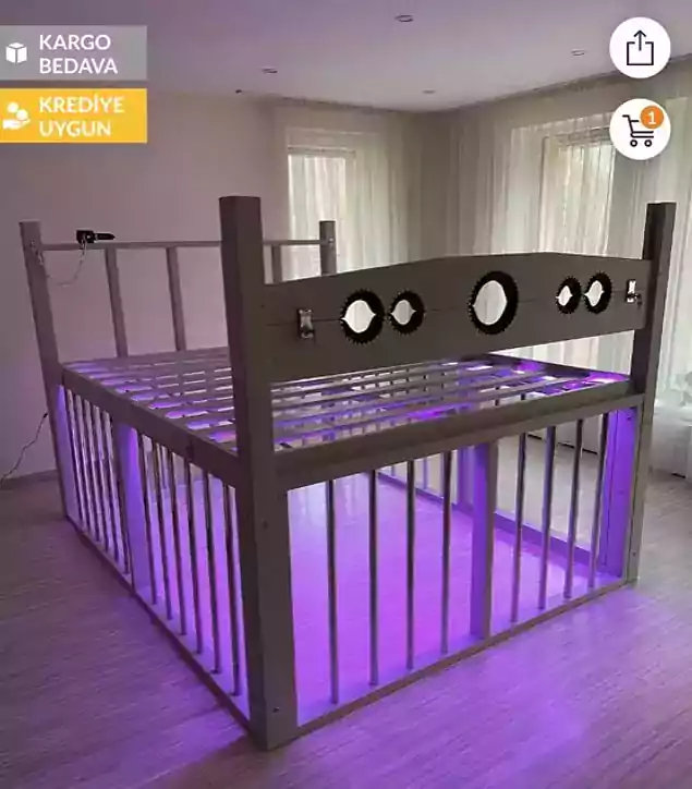 'Krediye Uygun' Ledli ve Kafesli Yatak sosyal medyada gündem oldu